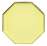 Grandes assiettes octogonales jaunes - Solsken