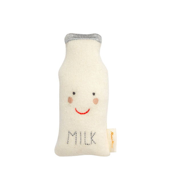 Hochet tricoté bouteille de lait - Solsken